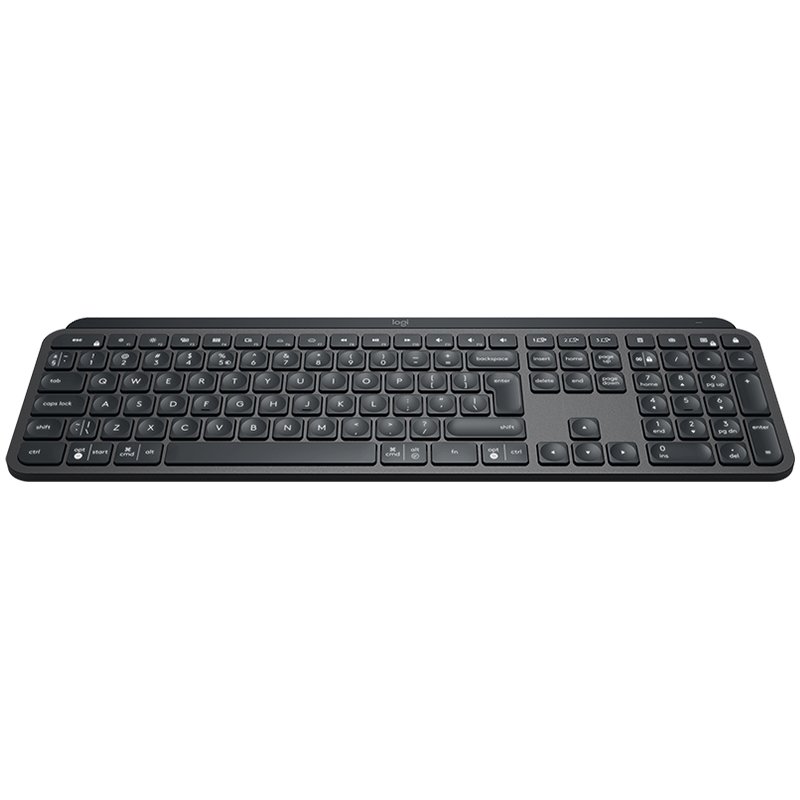 Logitech MX Keys Plus Bluetooth Illuminated Keyboard with Palm Rest - Graphite - US Int'l