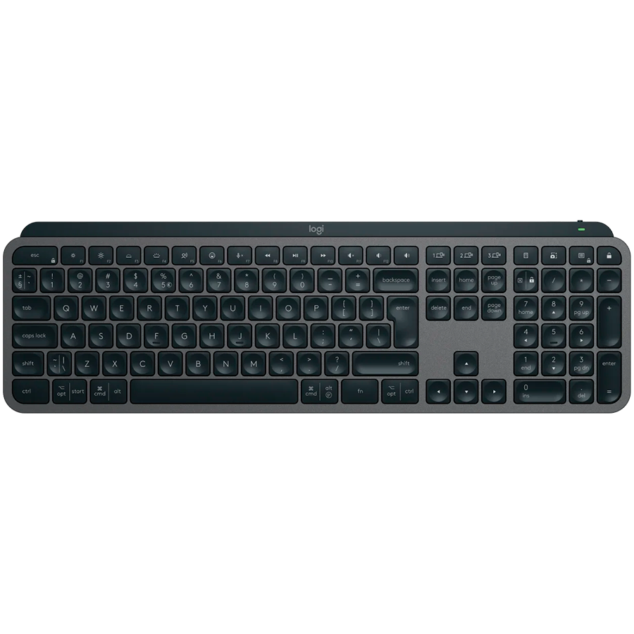 Logitech MX Keys S Plus Bluetooth Illuminated Keyboard with Palm Rest - Graphite - Nordic