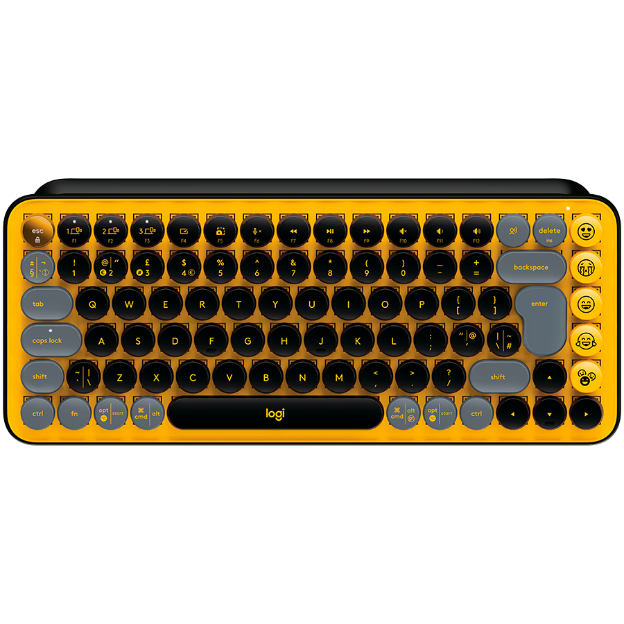 [920-010735] Logitech Pop Keys Bluetooth Mechanical Keyboard - Blast Yellow - US Int'l