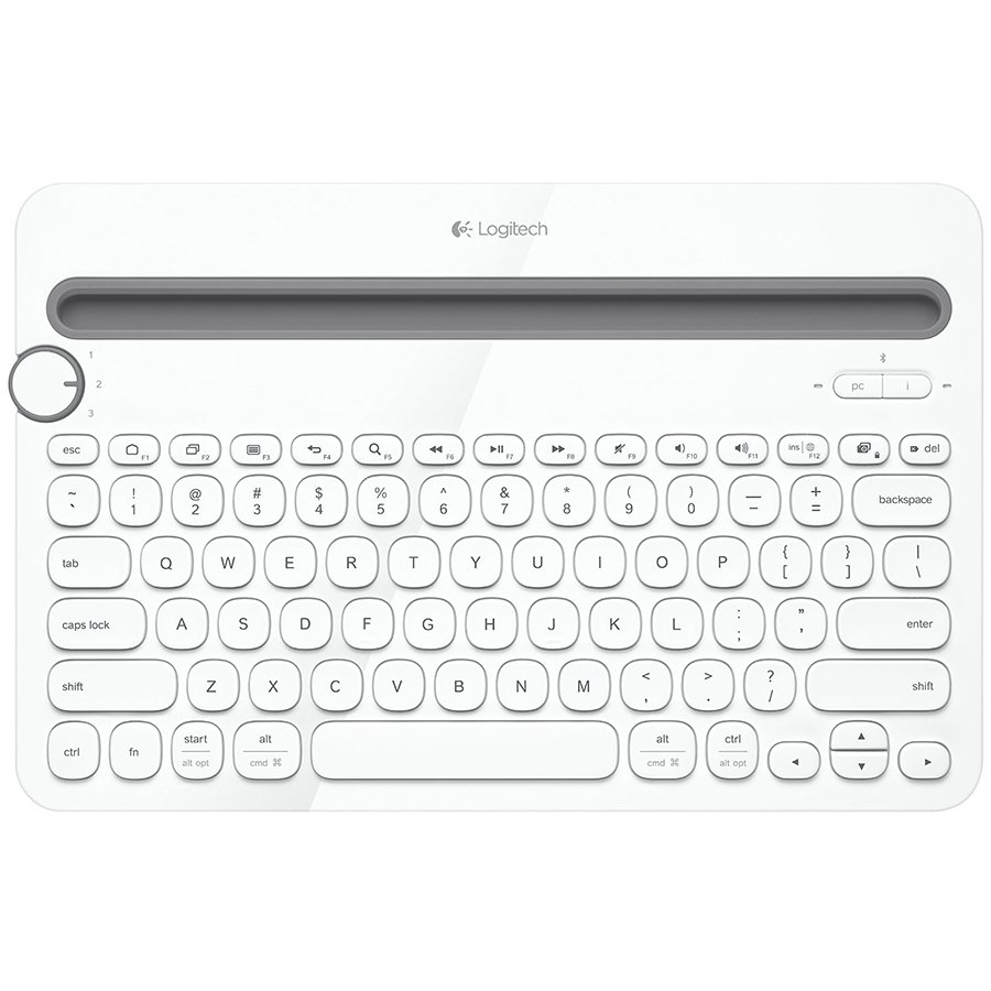 Logitech K480 Bluetooth Multi-Device Keyboard - White - US Int'l
