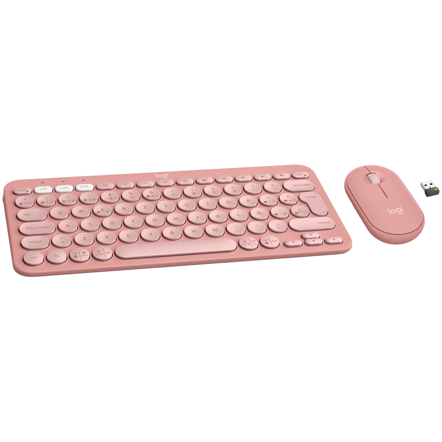 Logitech Pebble 2 Bluetooth Keyboard Combo - Tonal Rose - US Int'l