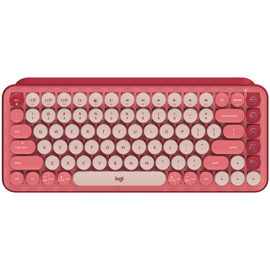 Logitech Pop Keys Bluetooth Mechanical Keyboard - Heartbreaker Rose - Russian