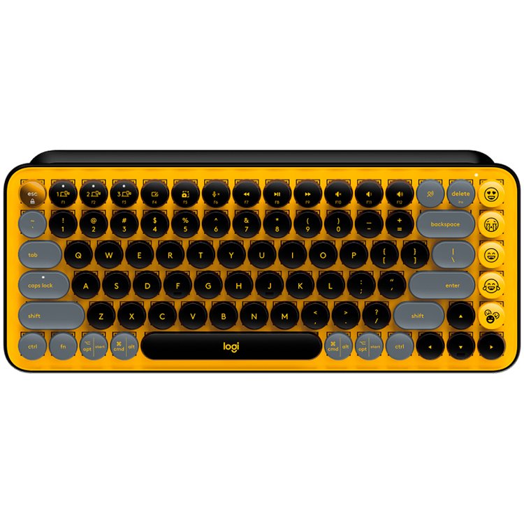 [920-010716] Logitech Pop Keys Bluetooth Mechanical Keyboard - Blast Yellow - Russian