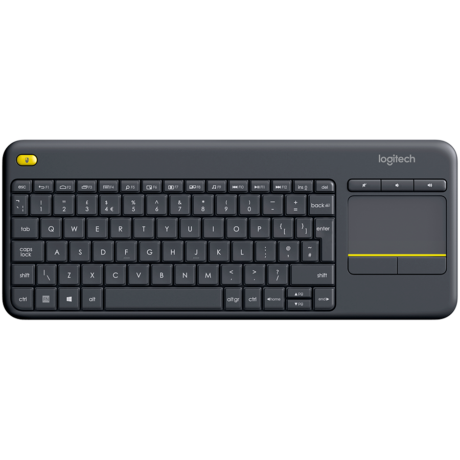 [920-007147] Logitech K400 Plus Wireless Touch Keyboard - Black - Russian