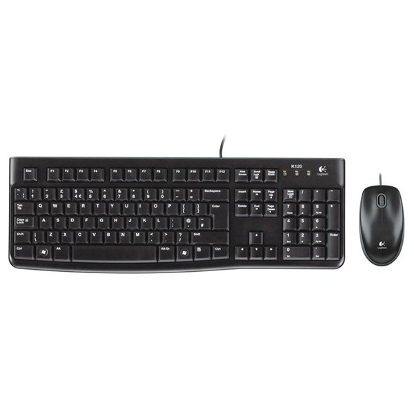 Logitech MK120 Corded Combo - Black - USB - Bgr