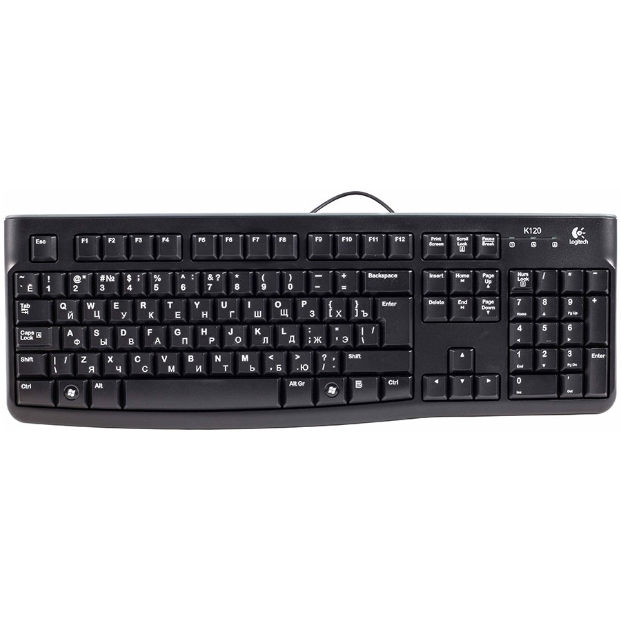 Logitech K120 Corded Keyboard - Black - USB - UK (920-002501)