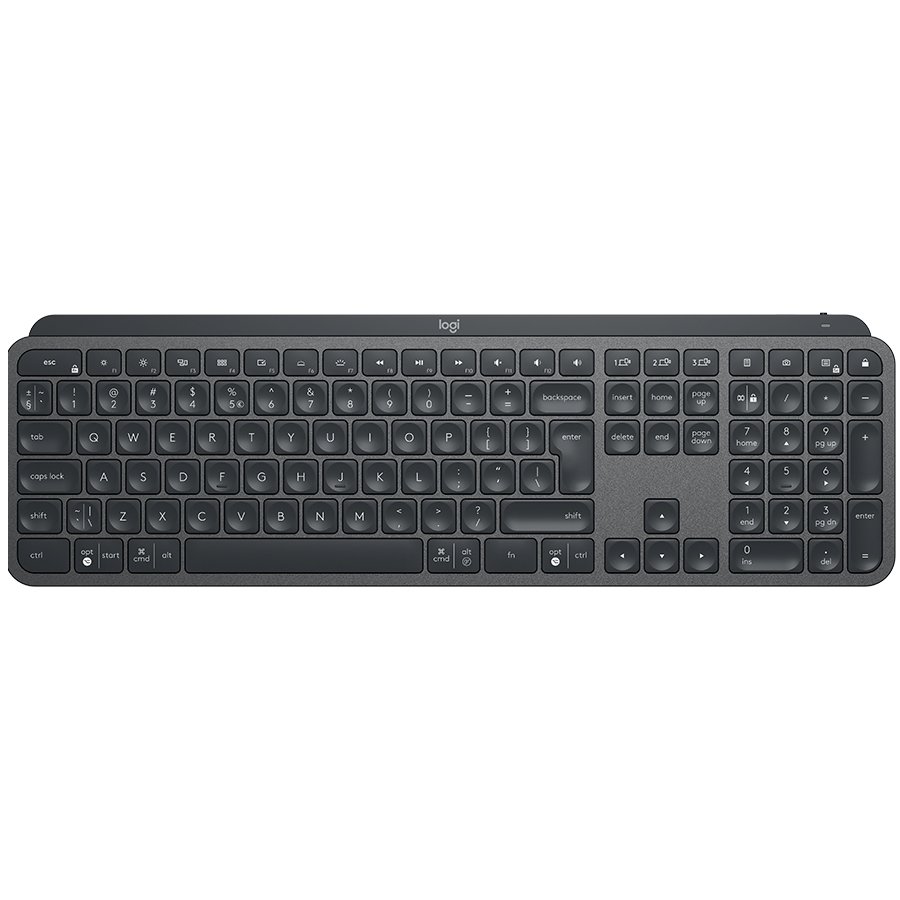 Logitech MX Keys Plus Bluetooth Illuminated Keyboard with Palm Rest - Graphite - CH