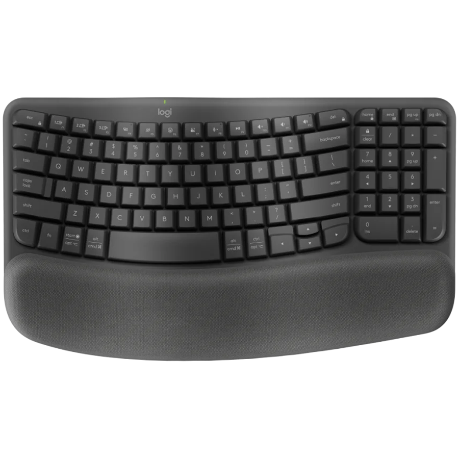 Logitech Wave Bluetooth ergonomic keyboard - Graphite - Nordic