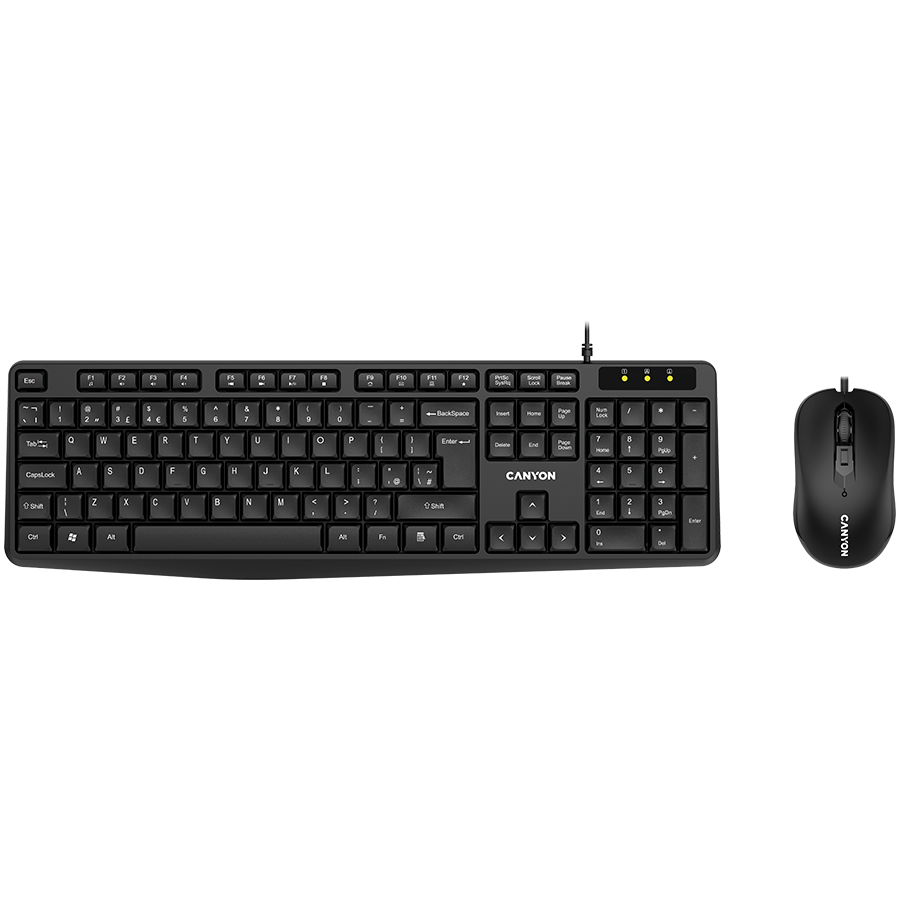 [CNE-CSET1-RU] CANYON SET-1 EN/RU Keyboard+Mouse Wired Black