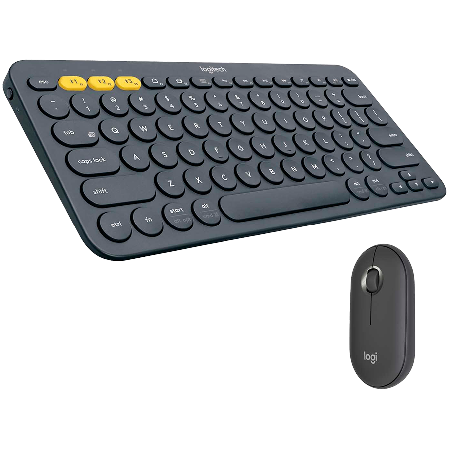 Logitech Pebble 2 Bluetooth Keyboard Combo - Tonal Graphite - French