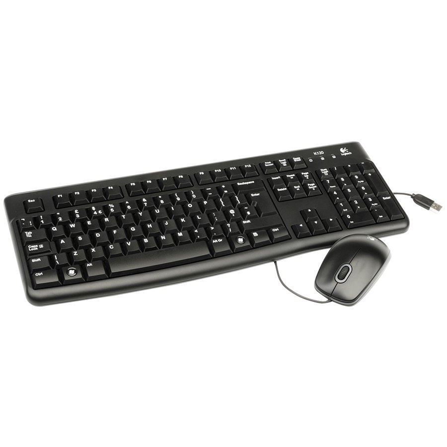 LOGITECH MK120 Corded Combo - BLACK - USB - GREEK