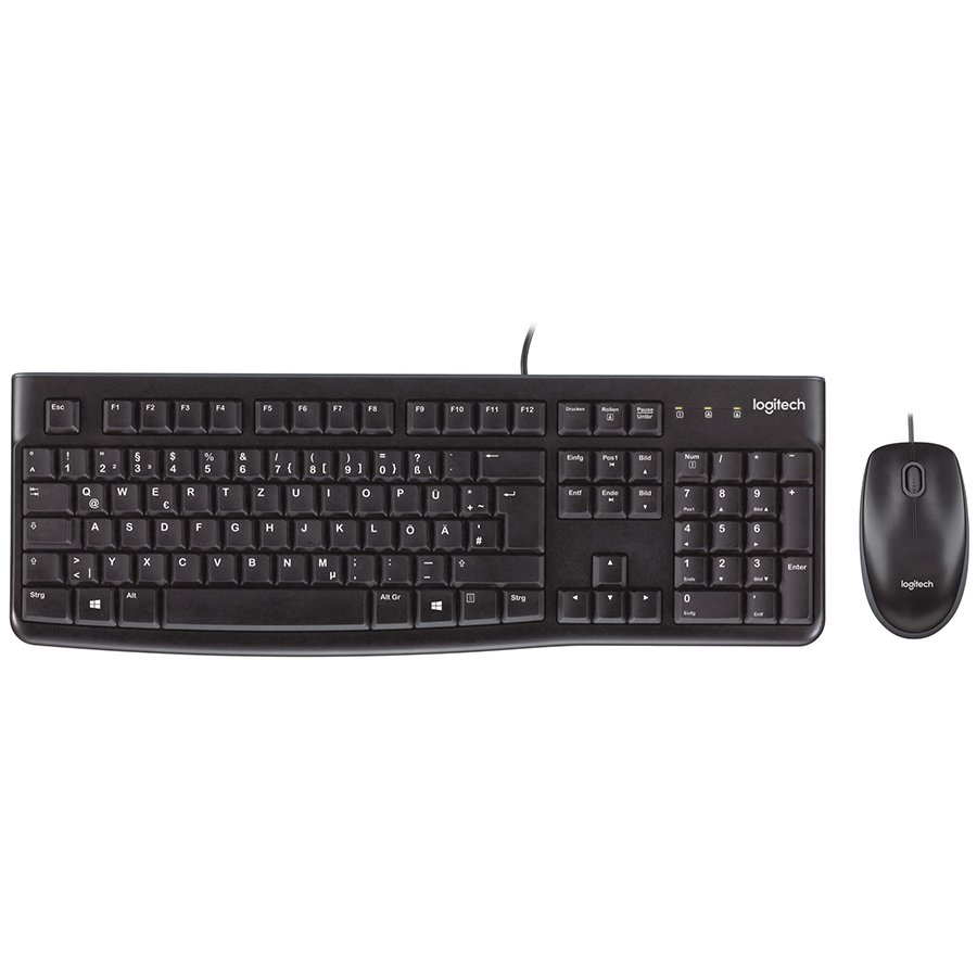 Logitech MK120 Corded Combo - Black - USB - Arabic