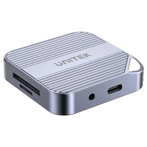 [28791] Unitek S1244C Card Reader with Magnet to Attach on Laptop/Phone + PD100W + 4K60Hz HDMI + Audio/Microphone