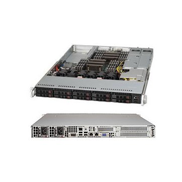 Supermicro Chassis CSE-116AC2-R706WB - 1U, 10x 2.5" SAS/SATA HDD bays, WIO, 700W Redundant PSU - Black