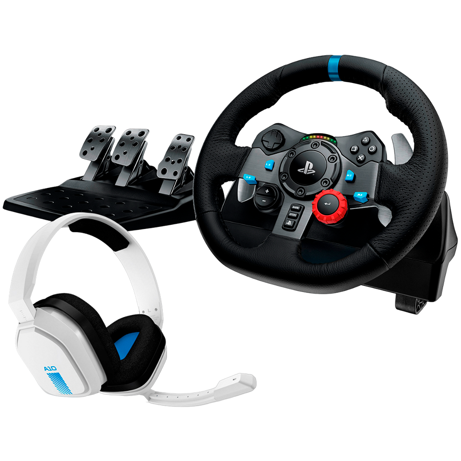 [991-000486] Logitech G29 Driving Force Racing Wheel for PS + Astro A10 White