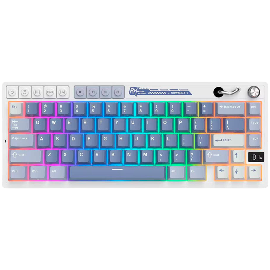 Royal Kludge RK M65 Ocean Blue Gaming Keyboard Cream Switch