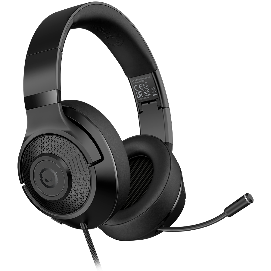[LRG-GHS101B] LORGAR Noah 101, Gaming headset with microphone, 3.5mm jack connection, cable length 2m, foldable design, PU leather ear pads, size: 185*195*80mm, 0.245kg, black