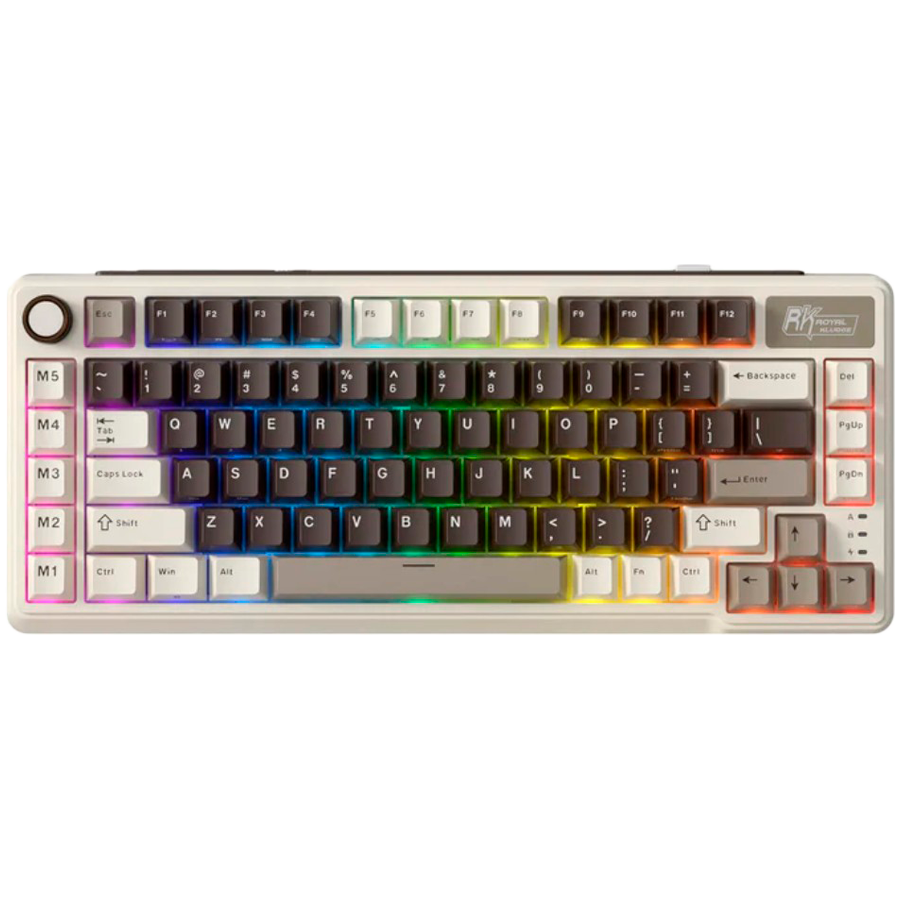 Royal Kludge RK L75 Mocha Grey Gaming Keyboard Cream Switch