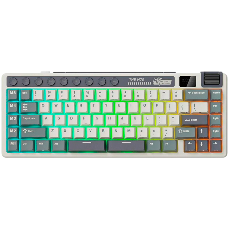 Royal Kludge RK M70 Cyan Purple Gaming Keyboard Cream Switch