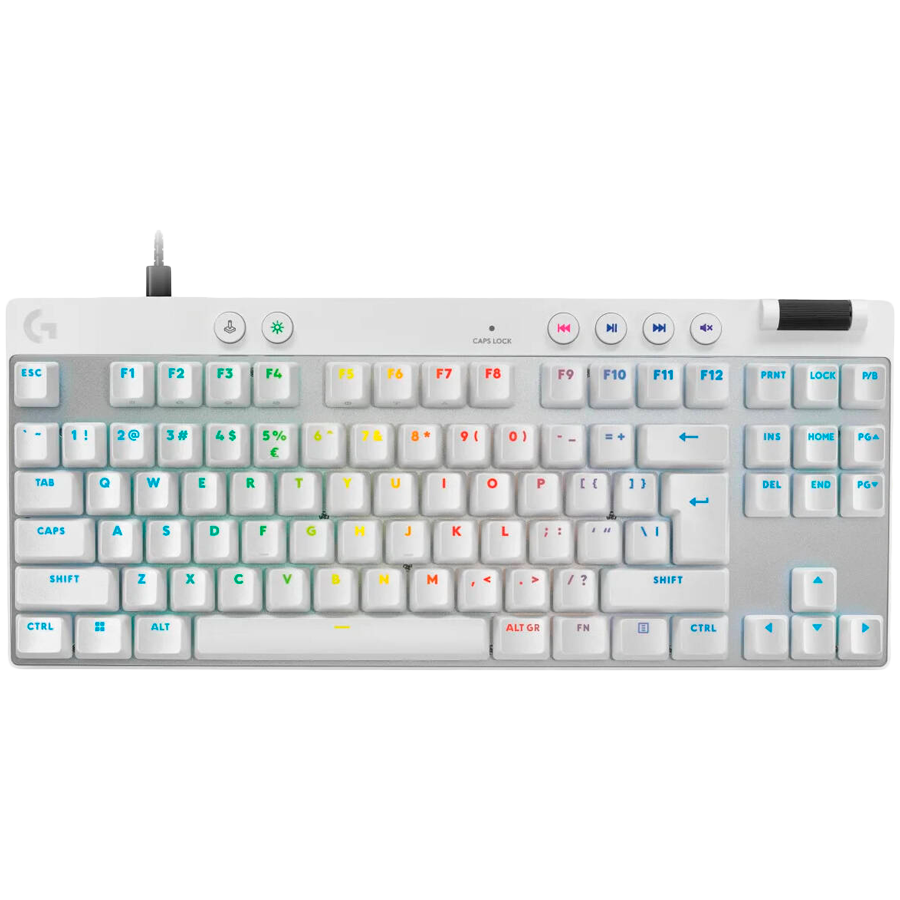 Logitech G Pro X TKL Rapid Gaming Keyboard Linear Switch White