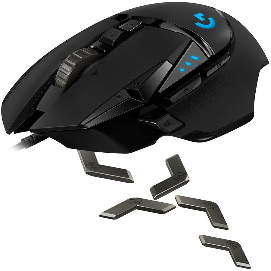 [910-005471] LOGITECH G502 Corded Gaming Mouse - HERO - BLACK - USB - EWR2
