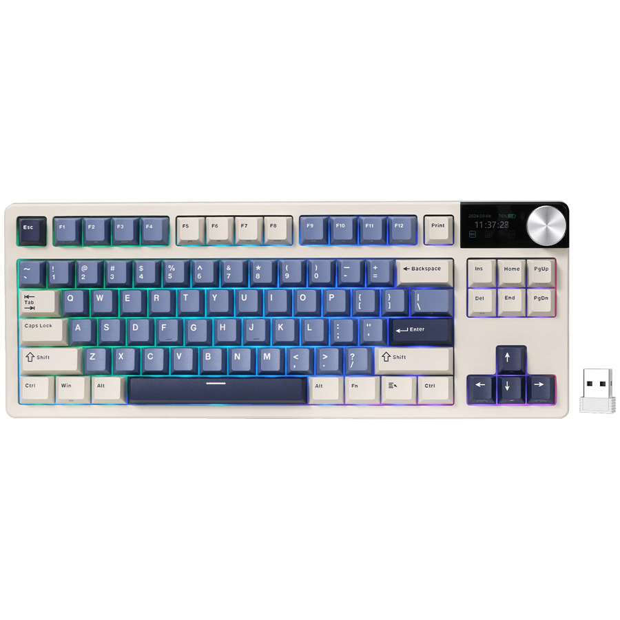 [RK-S85-HRZBLU-BEGSW-US] Royal Kludge RK S85 Horizon Blue Gaming Keyboard Beige Switch