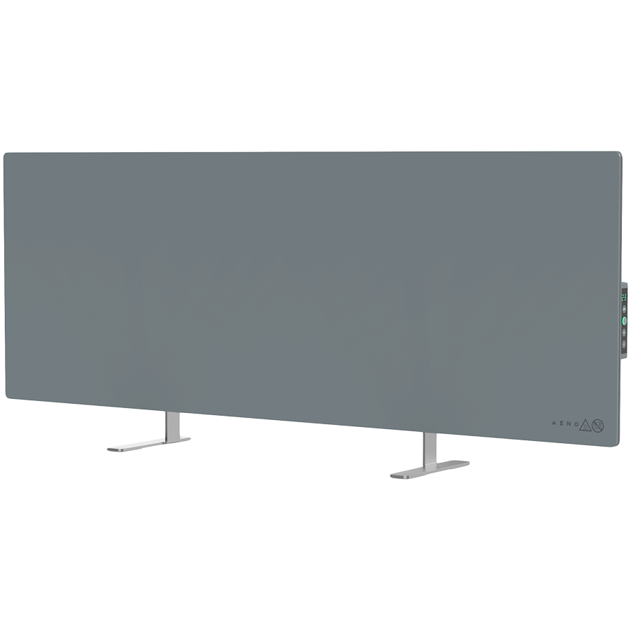 [AGH0005S-UK] AENO Premium Eco Smart Heater, 700W, Tempered glass, Infrared+convection heating type, LED display, Plug type: United Kingdom (G type), GREY