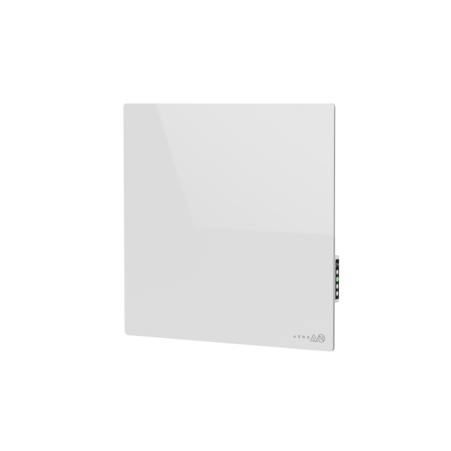 [AGH0011S-UK] AENO Premium Eco Smart Quadro Wall Heater, 500W, 50x50 cm., Tempered glass, Infrared+convection heating type, LED display Plug type: United Kingdom (G type), WHITE, , Made in Poland