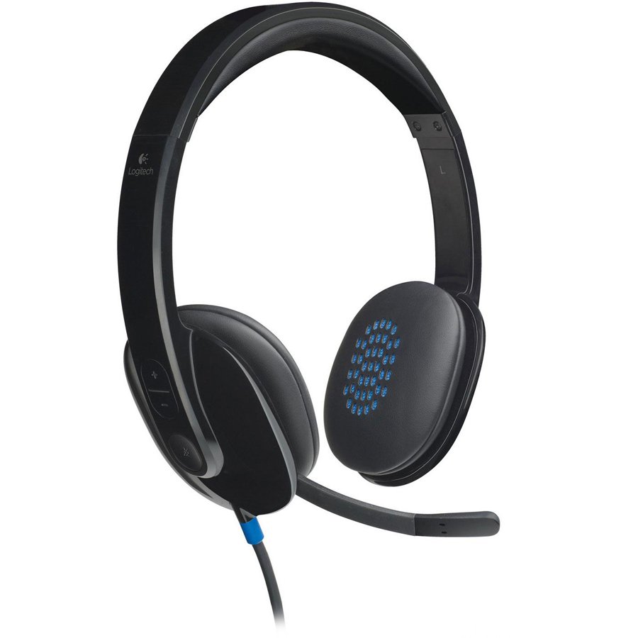 Logitech H540 Corded Headset - Black - USB