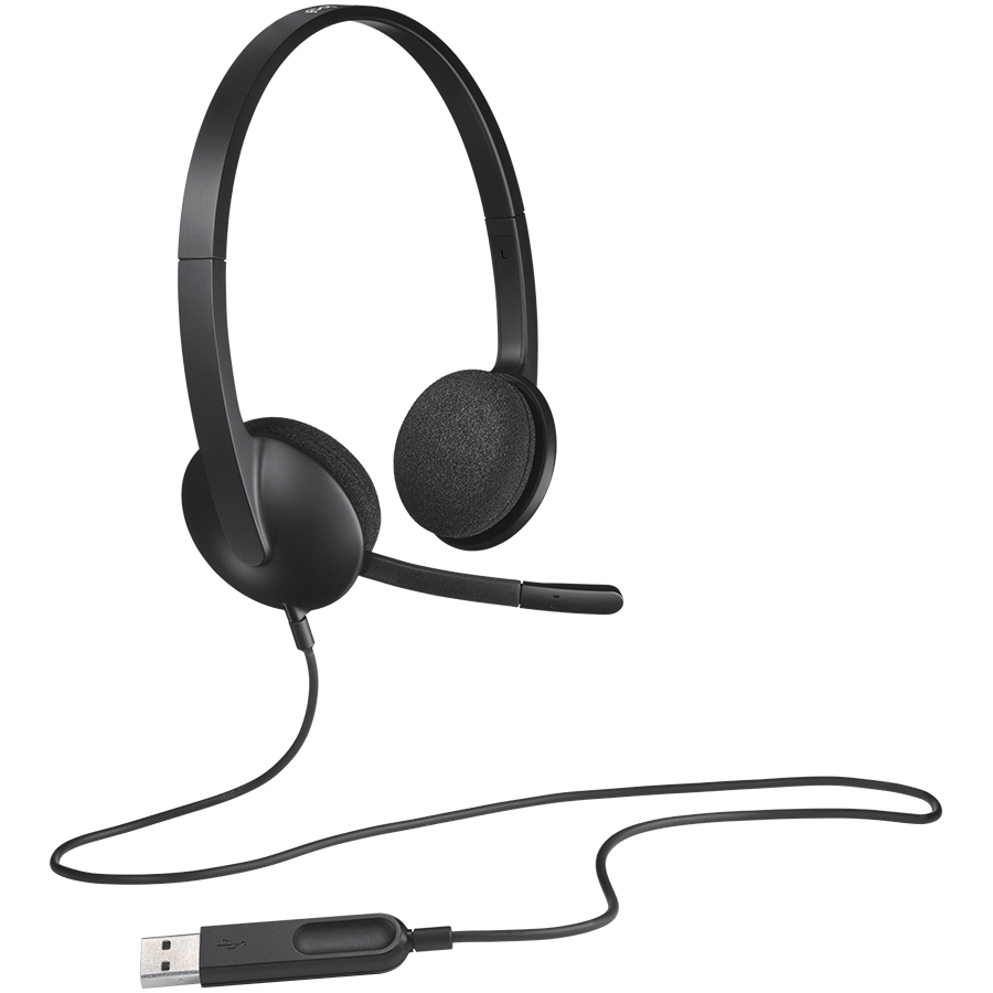 [981-000475] LOGITECH H340 Corded Headset - BLACK - USB