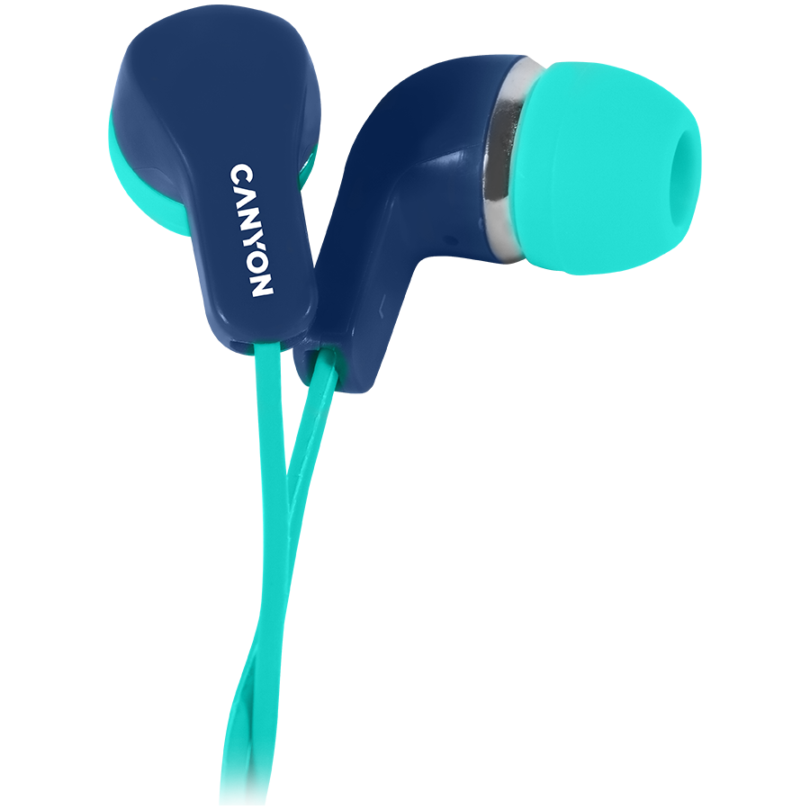 [CNS-CEPM02GBL] Canyon headphones EPM-02 Mic 1.2 m Blue Green