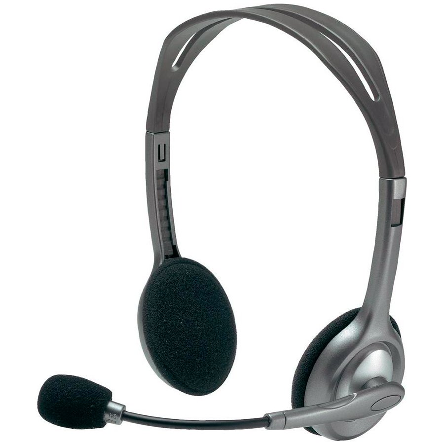 [981-000271] LOGITECH H110 Corded Stereo Headset - GRAY/SILVER - Dual Plug