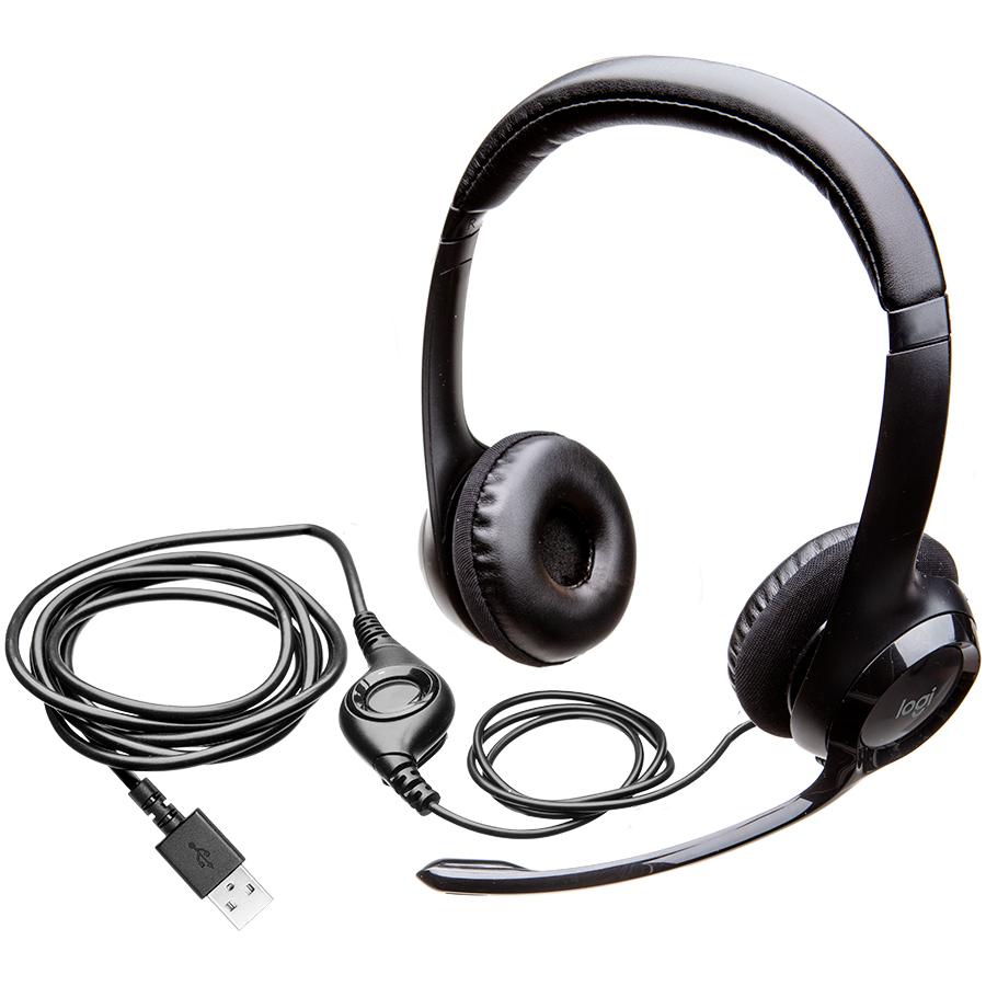 [981-000406] Logitech H390 Corded Headset - Black - USB