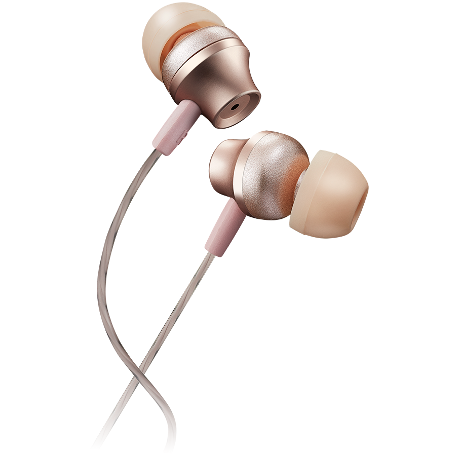 CANYON SEP-3 Stereo earphones with microphone, metallic shell, cable length 1.2m, Rose, 22*12.6mm, 0.012kg
