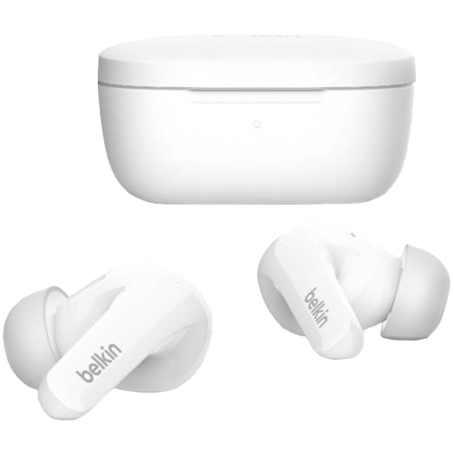 BELKIN SoundForm Flow Noise Cancelling Earbuds, White