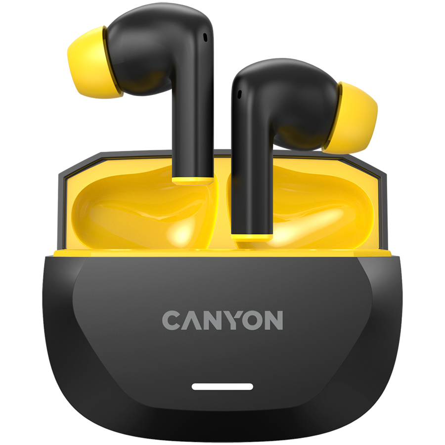 [CNS-TWS7BY] CANYON headset HEXAGON 7 TWS ANC+ENC Wireless Charge Black Yellow