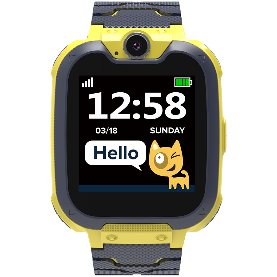 [CNE-KW31YB] CANYON Tommy KW-31, Kids smartwatch, 1.54 inch colorful screen, Camera 0.3MP, Mirco SIM card, 32+32MB, GSM(850/900/1800/1900MHz), 7 games inside, 380mAh battery, compatibility with iOS and android, Yellow, host: 54*42.6*13.6mm, strap: 230*20mm, 45g