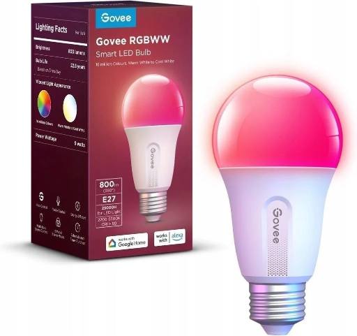 [28668] Govee Bulb Ceiling E27 Smart LED 800 Lumens RGBWW H6004CC1