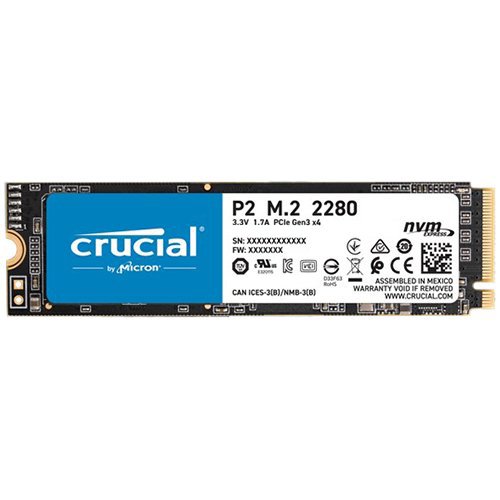 [CT250P2SSD8] CRUCIAL P2 250GB SSD - M.2 2280, PCIe Gen3 x4, Read/Write: 2100/1150 MB/s, Random Read/Write IOPS: 170K/260K