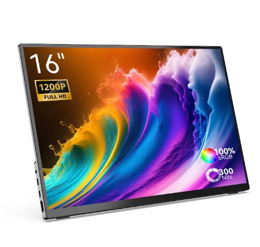 [28602] MINIX Monitor Portable Touch 16" Full-HD 100% sRGB USB-C/HDMI, PD, Foldable Stand SF16T