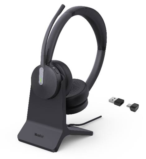Yealink Headset Wireless Bluetooth 3-Mic NC with B/T Dongle & Charging Stand BH70 Dual Teams