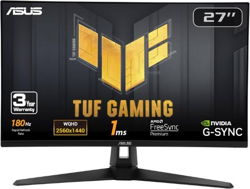 [28500] ASUS Monitor TUF Gaming 27'' 2K Flat 180Hz HDR10 Speakers VG27AQ3A