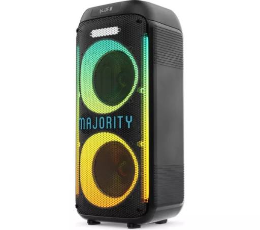 [30457] Majority Speakers Portable Karaoke PULSE P2 120W 2x6.5'' Wired Mic BT/USB/RGB UK