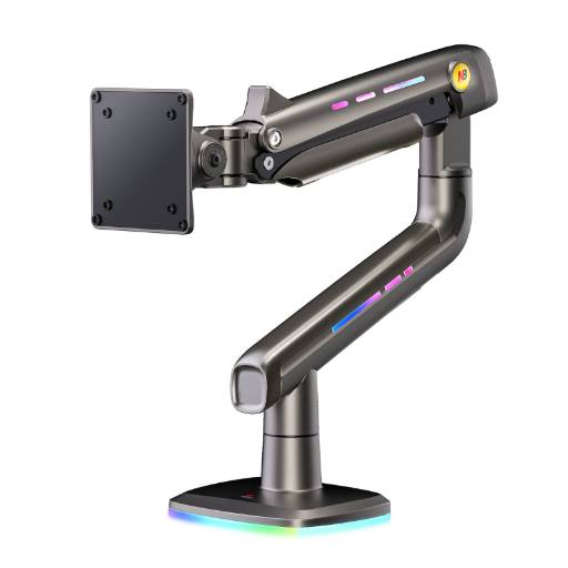 NBMounts F5 Gaming Series Single Arm RGB Monitor Desk Mount Heavy Duty up to 20kg