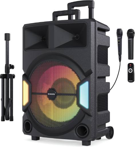 [28388] Majority Speakers Portable Karaoke PS500 150W 2xMic + Tripod (Oakcastle) UK