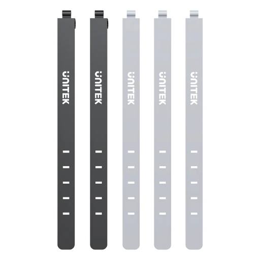 Unitek Cable Organizer Silicone FlexiTies 5pk (2xBlack 3xGrey) 135x10mm OT1095A