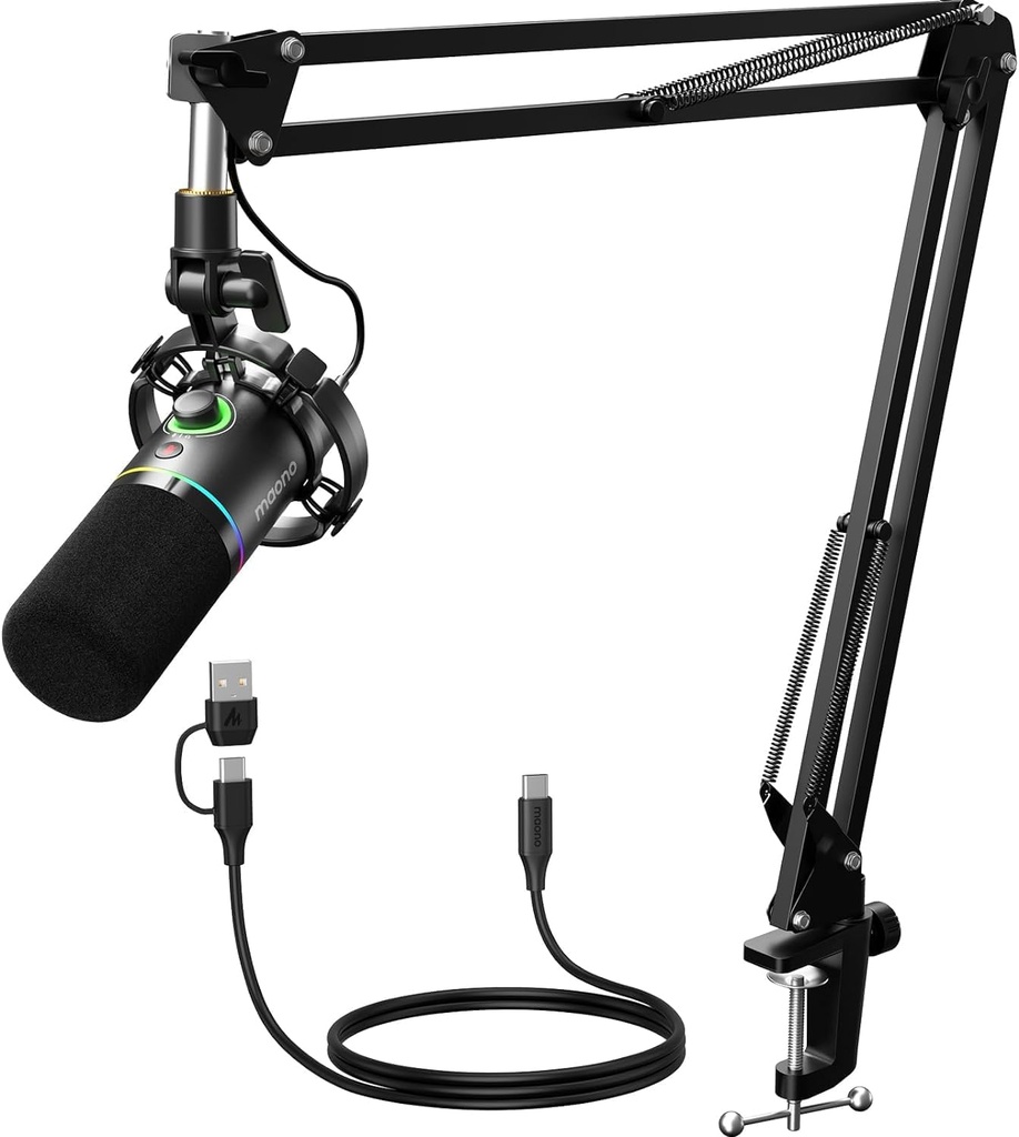 Maono Microphone Boom Arm Dynamic USB & XLR Professional PD200XS