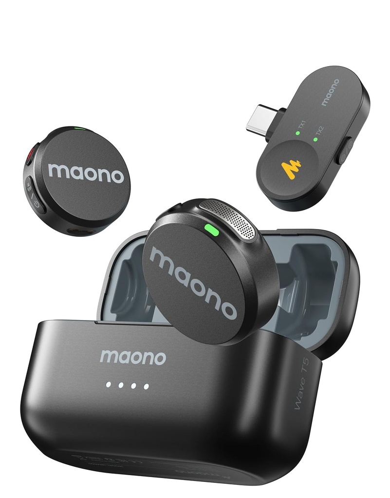 Maono Microphone Lavalier USB-C Receiver & 2 x Transmitters (Magnetic) WAVE T5