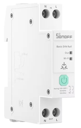 [30833] Sonoff WiFi Smart Switch BASIC-1GSP Din-Rail With Matter 32A (cuts off neutral and Live)
