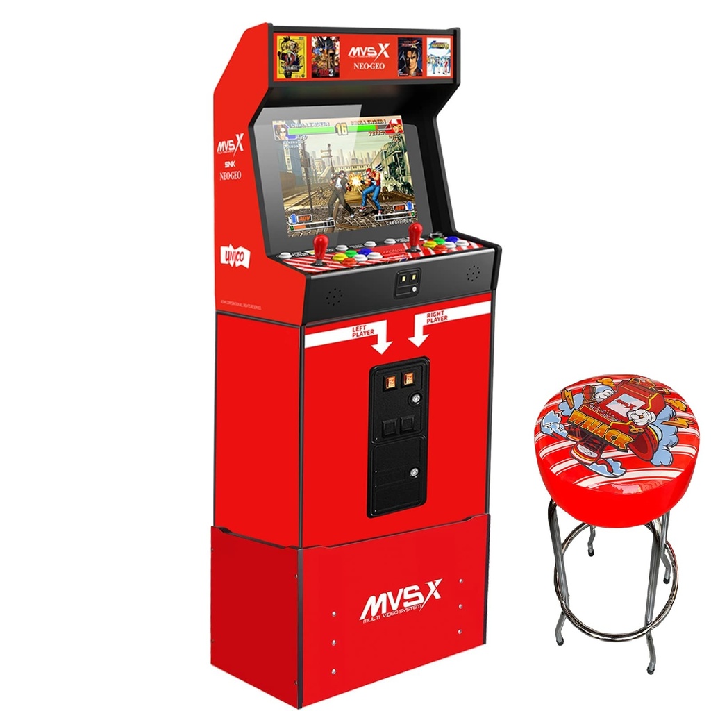 [30901] Unico MVSX Arcade 17'' with 50 Preloaded SNK Licensed Games Deluxe Combo with Riser & Chair